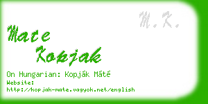mate kopjak business card