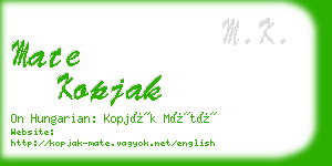 mate kopjak business card